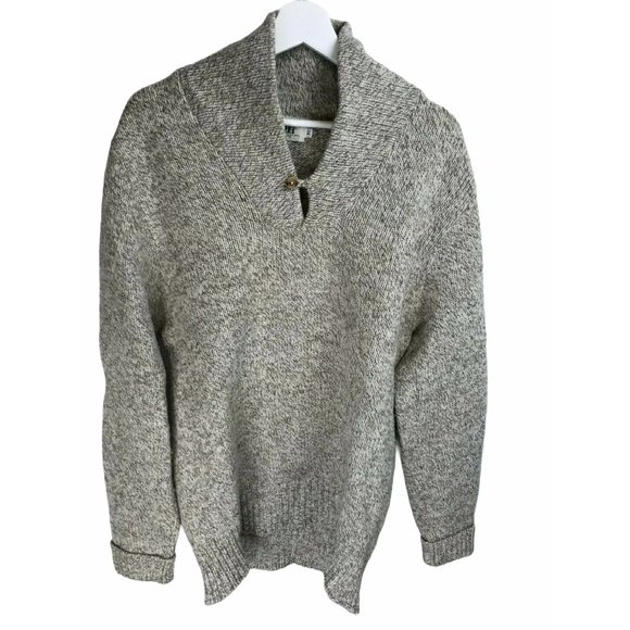 REI Sweater Pullover Shawl Collar Oatmeal Men's M